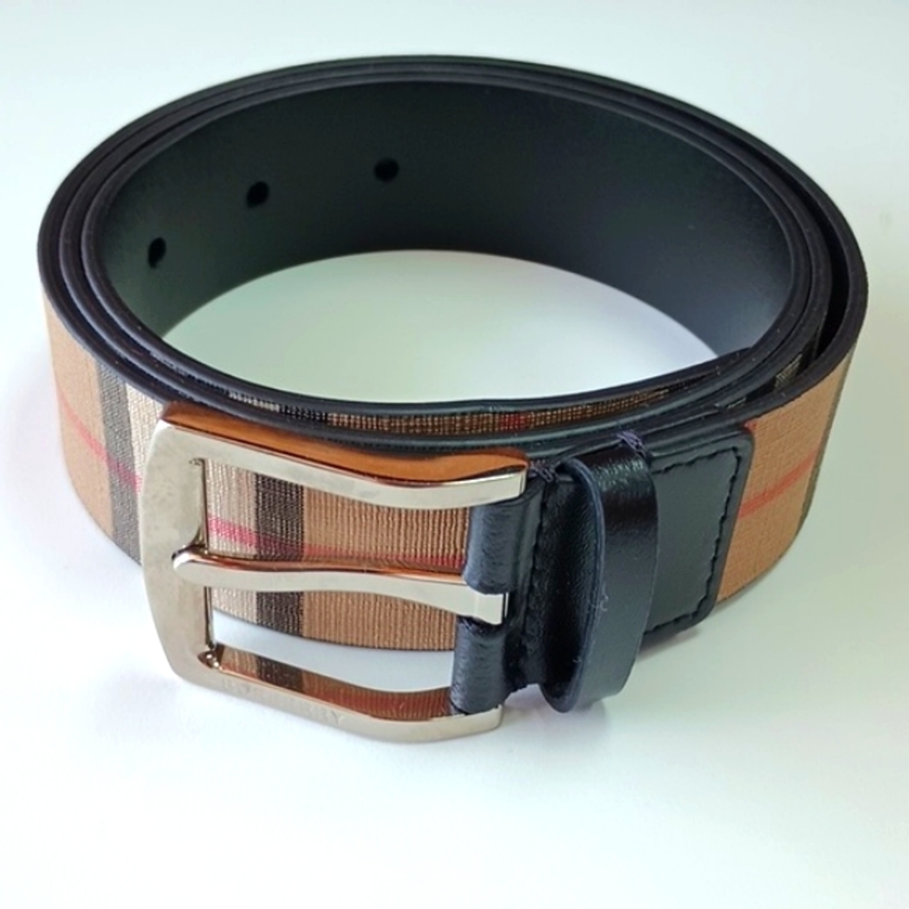 Burberry Vintage Check E-Canvas Leather PVC-coated Belt
